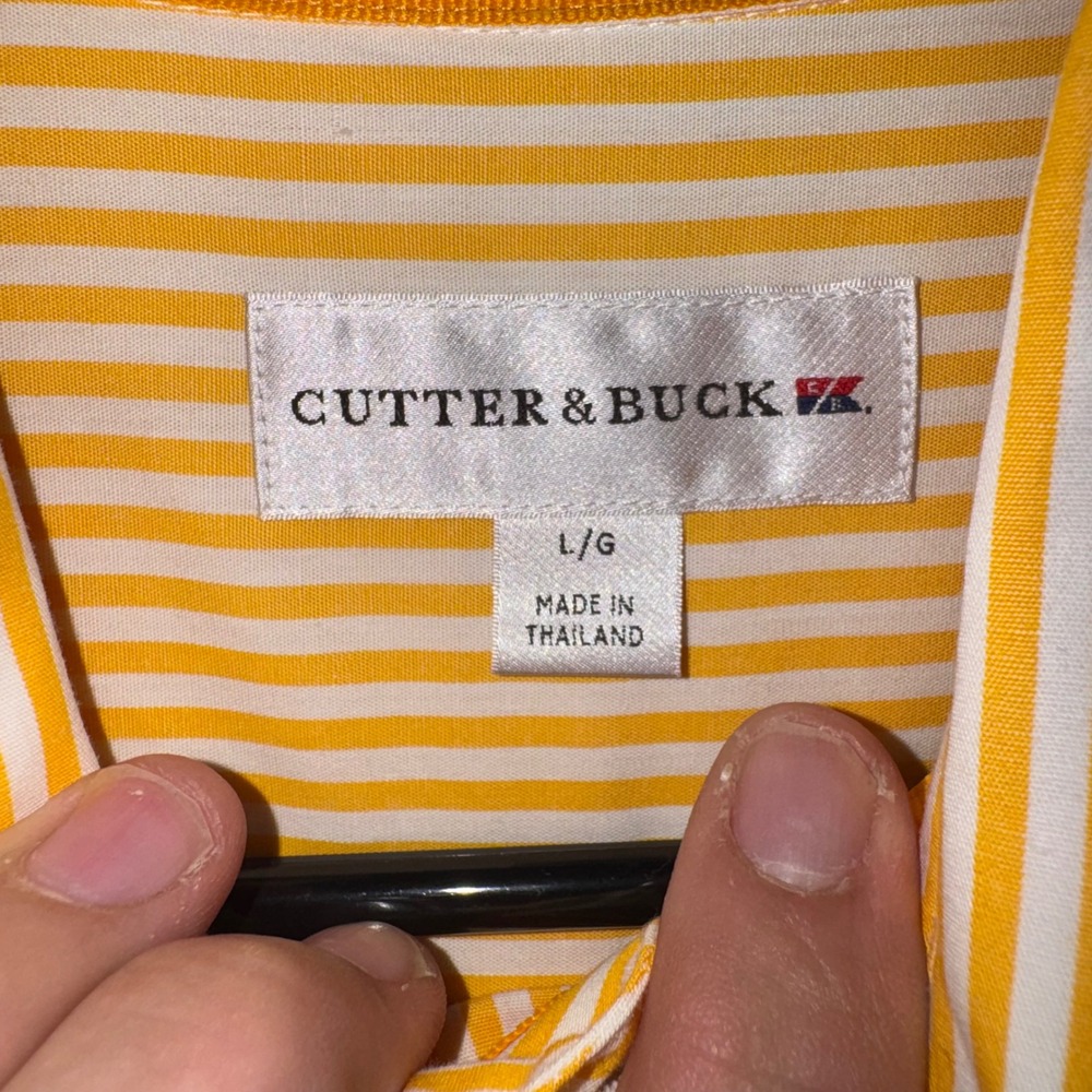 Mens Large Cutter & Buck Button Down Shirt Yellow New Southern Mississippi NWT - Picture 2 of 11